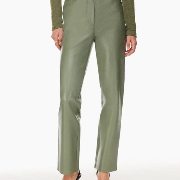 Wilfred Pants - Wilfred Olive Green Straight Leg Pants faux leather sz 2